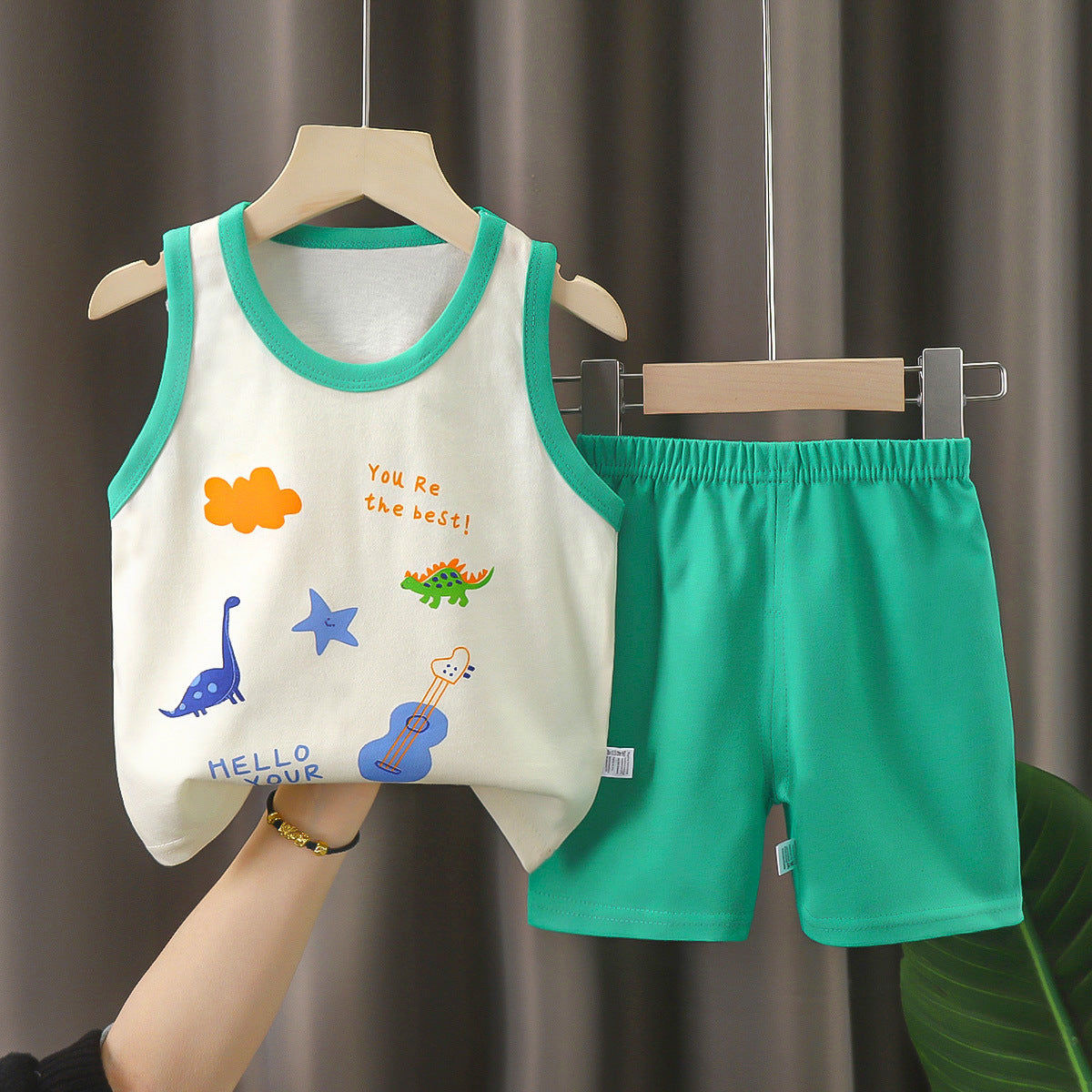 Cotton Summer Vest and Shorts Set for Kids