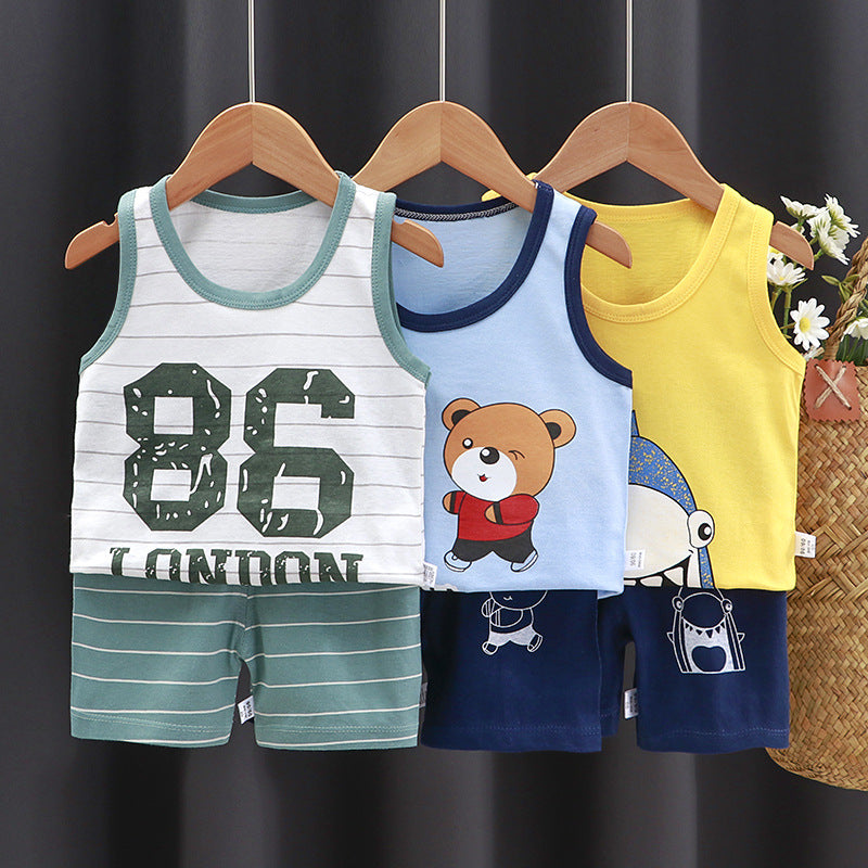 Cotton Summer Vest and Shorts Set for Kids