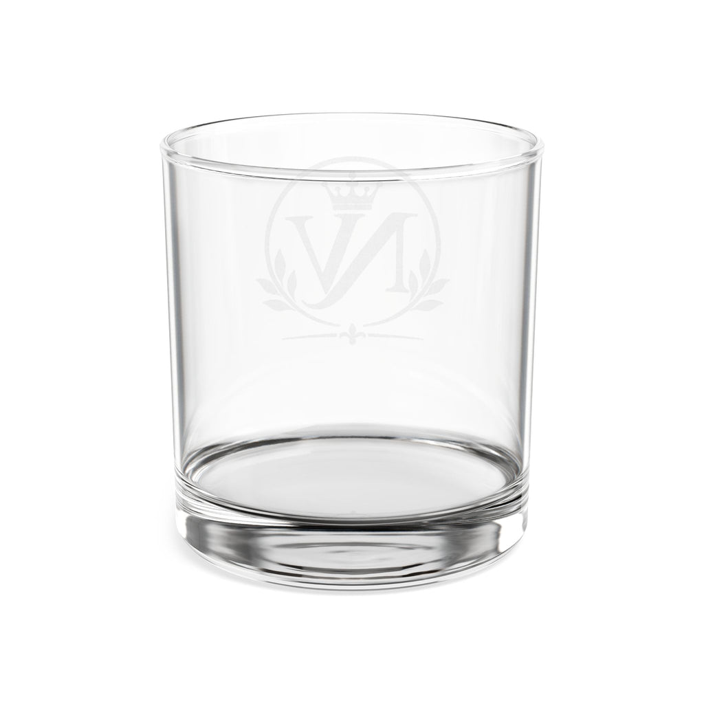 Engraved Whiskey Glass 10.5oz — Personalized Monogram Crown Rocks Glass