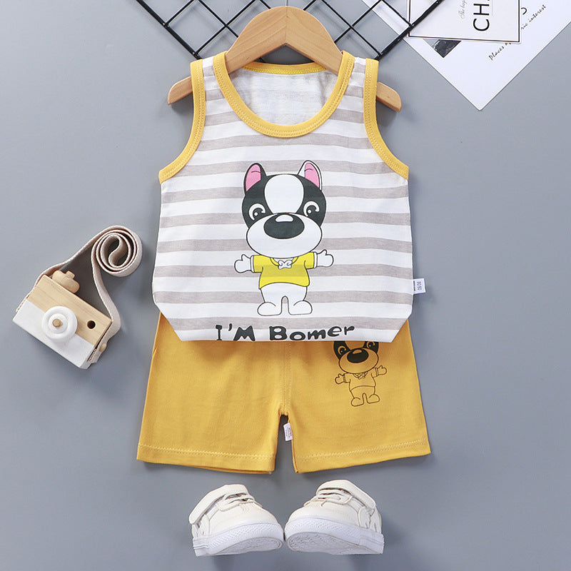 Cotton Summer Vest and Shorts Set for Kids