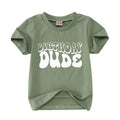 KEKEMI Birthday Boy Shirt Toddler Baby Boys Birthday Party T-Shirt Birthday Dude Letter Print Tee Tops Birthday Shirt Gift (Green 12-18 Months)