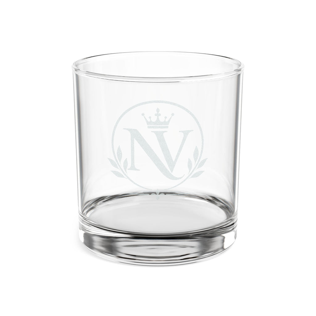 Engraved Whiskey Glass 10.5oz — Personalized Monogram Crown Rocks Glass