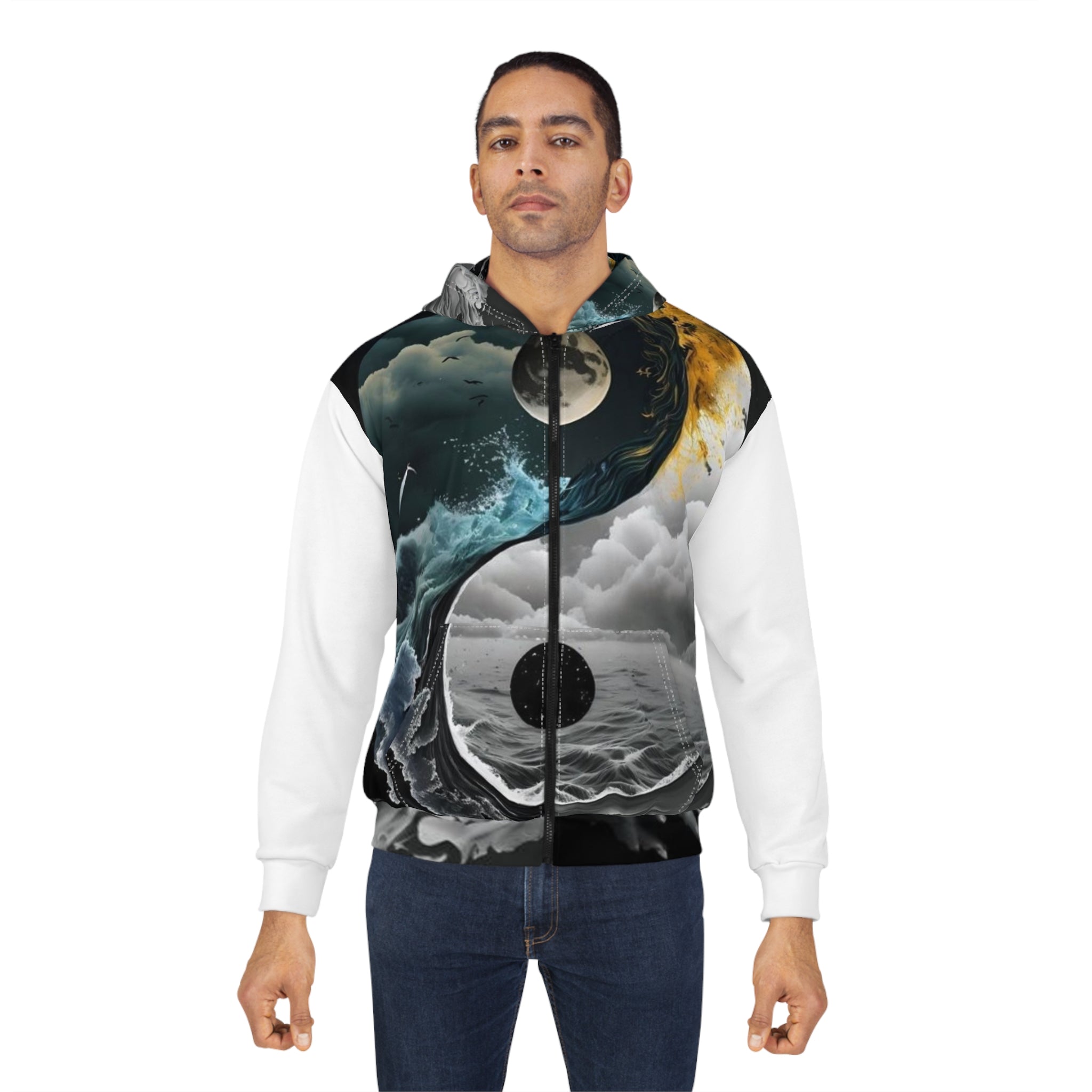 Galaxy Wave Zip Hoodie — Cosmic Ocean Zip-Up Hoodie