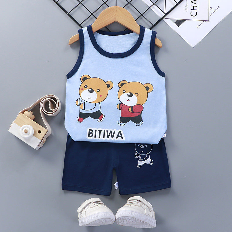 Cotton Summer Vest and Shorts Set for Kids