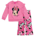 Disney Minnie Mouse Toddler Girls Fleece Sweatshirt and Flare Leggings Outfit Set Dark Pink Minnie Mouse 3T