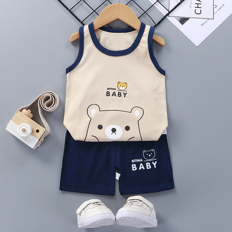 Cotton Summer Vest and Shorts Set for Kids