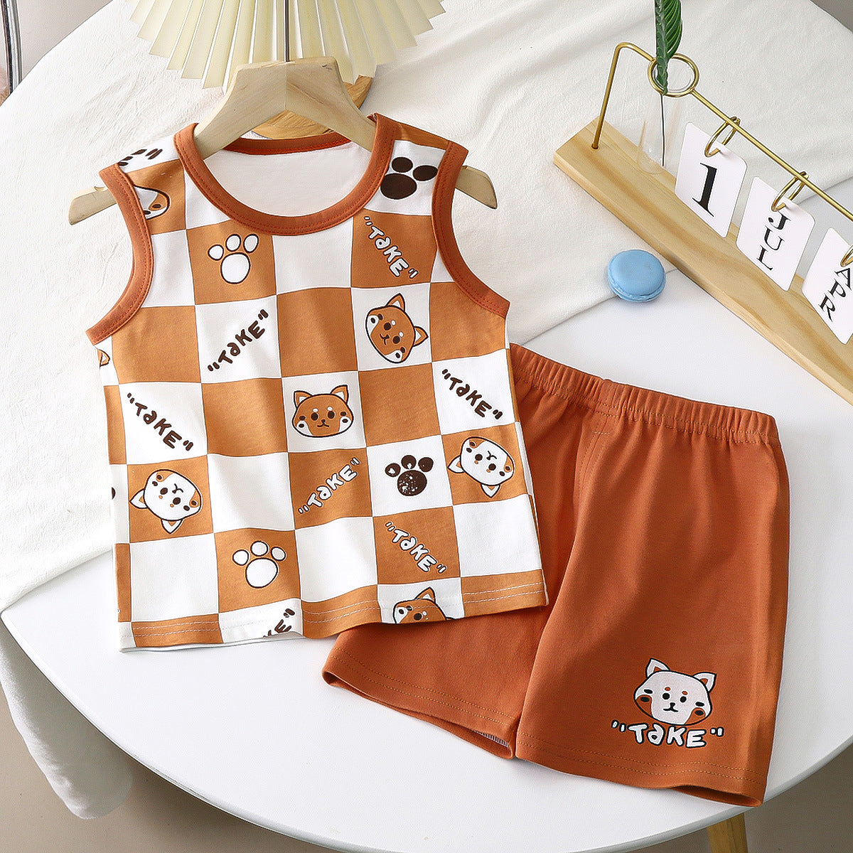Cotton Summer Vest and Shorts Set for Kids