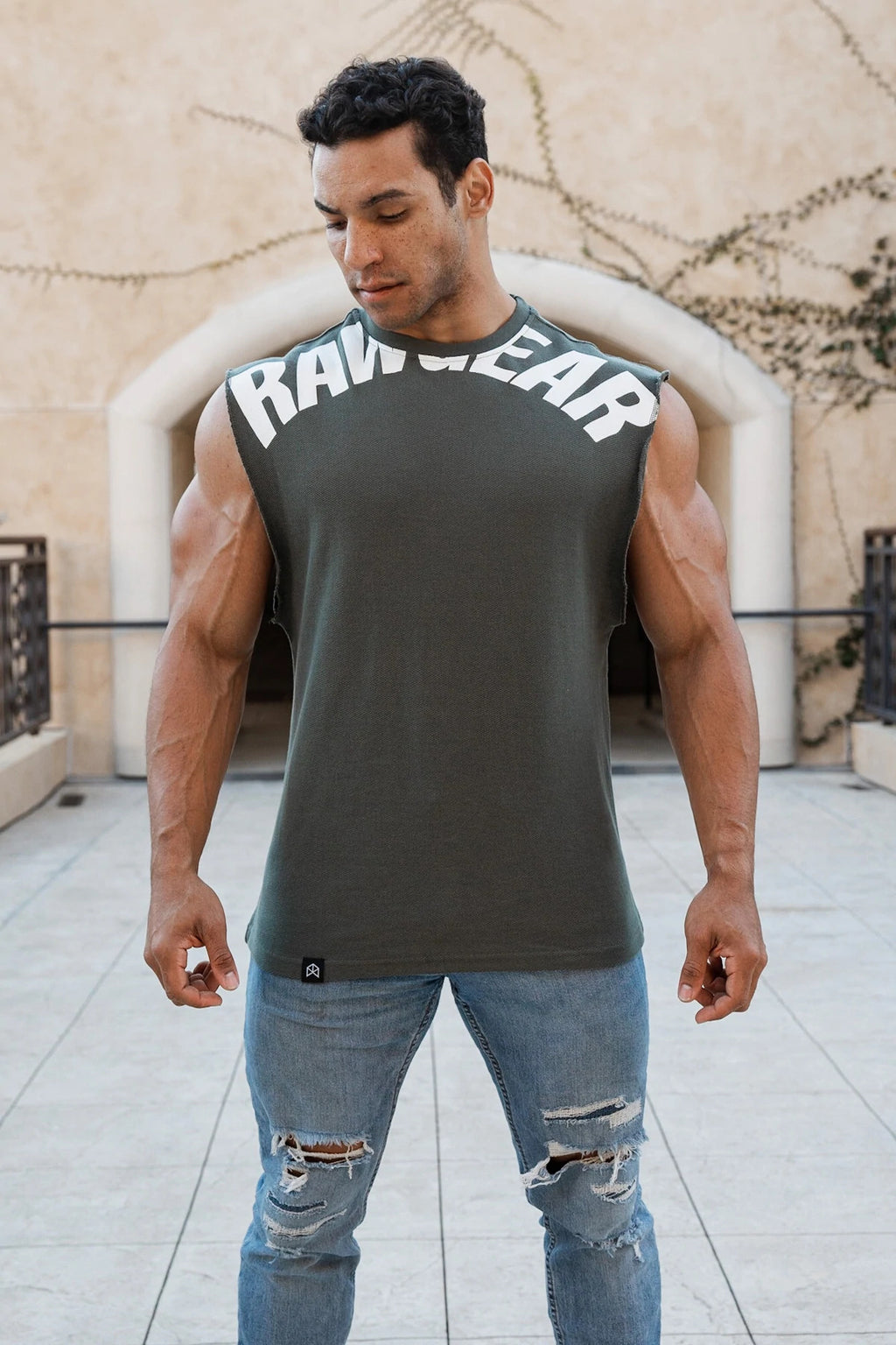 Men's Sleeveless Heavy Cotton Fitness Vest for Summer