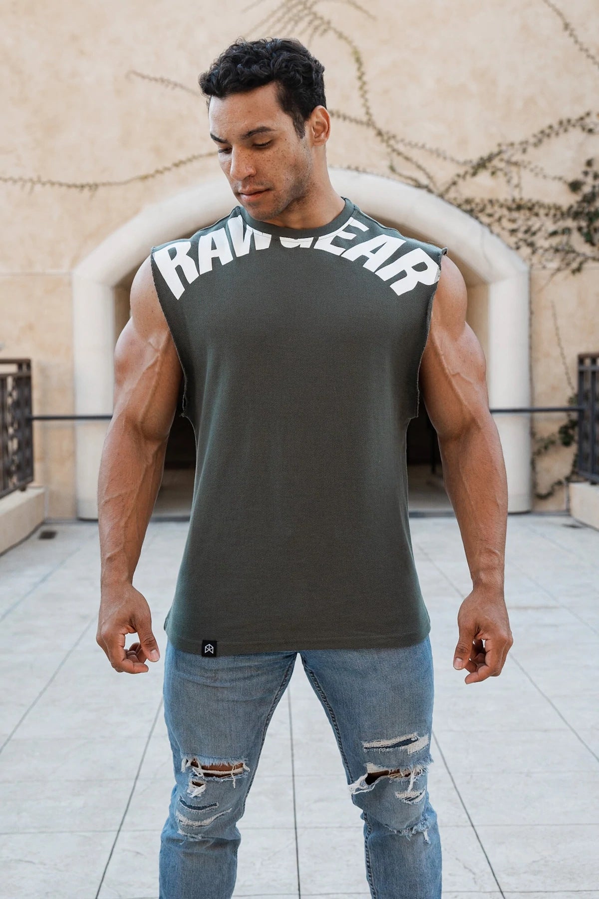 Men's Sleeveless Heavy Cotton Fitness Vest for Summer