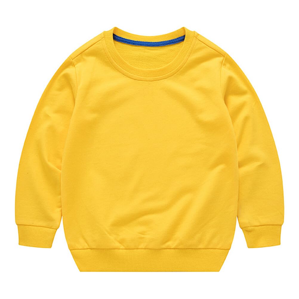 RUKOSU Toddler Kids Baby Boy Girl Long Sleeve Sweatshirt Casual Shirt Thin Pullover Infant Crewneck Sport Tops Yellow 6T