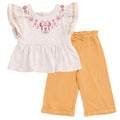 Disney Minnie Mouse Floral Toddler Girls Peplum Tank Top and Cotton Gauze Pants Outfit Set 2T