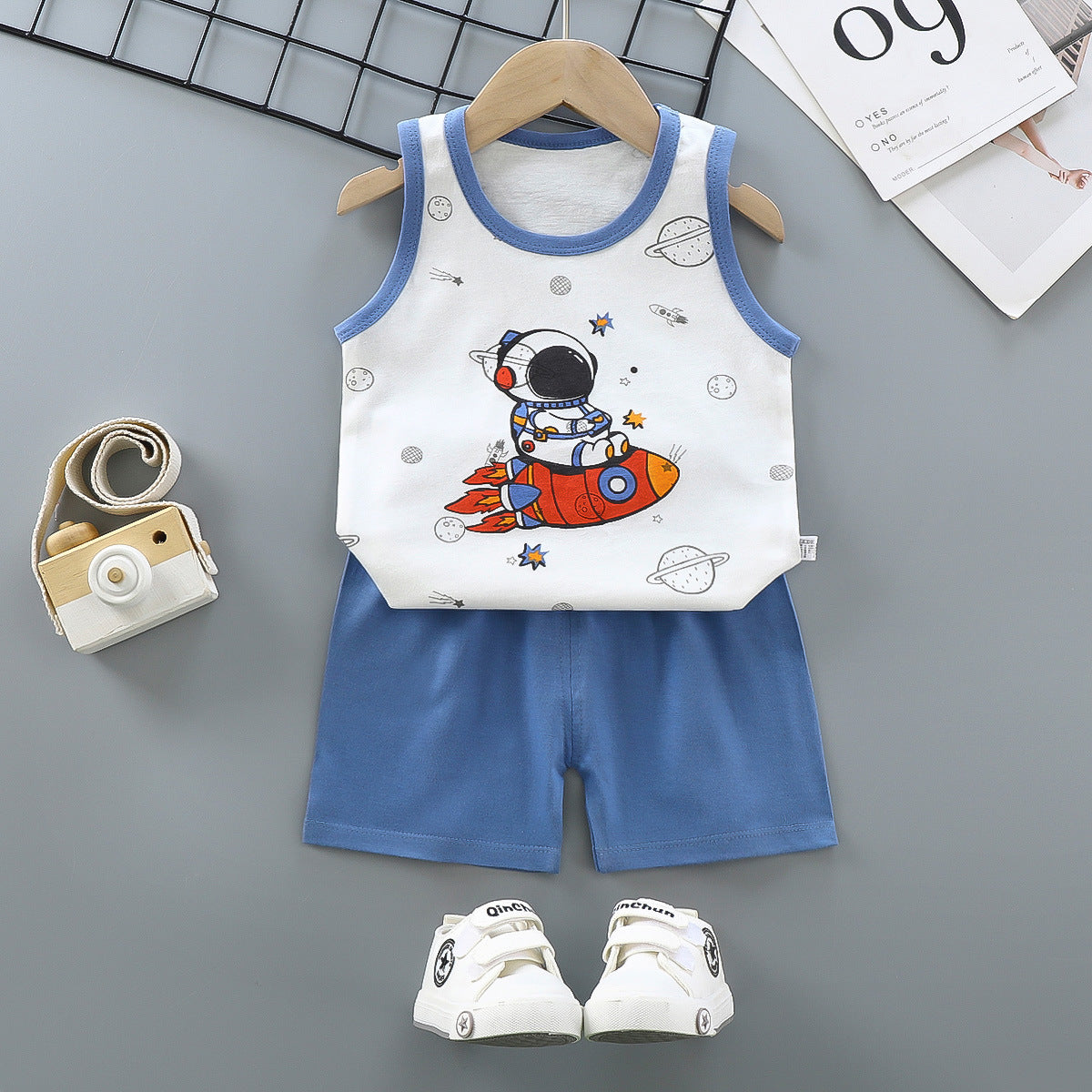 Cotton Summer Vest and Shorts Set for Kids