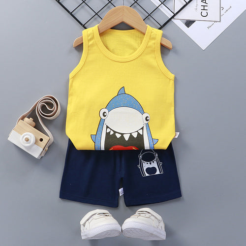 Cotton Summer Vest and Shorts Set for Kids