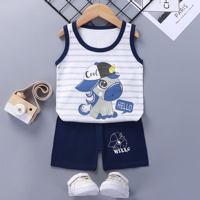 Cotton Summer Vest and Shorts Set for Kids
