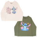 Disney Lilo and Stitch Girls Graphic Tees Long Sleeve T Shirts Classic Lilo & Stitch Print T Shirt 2 Pack Girls Tops Clothing Lilo and Stitch Cute Clothes for Girls (Off White and Gray Size 10/12)