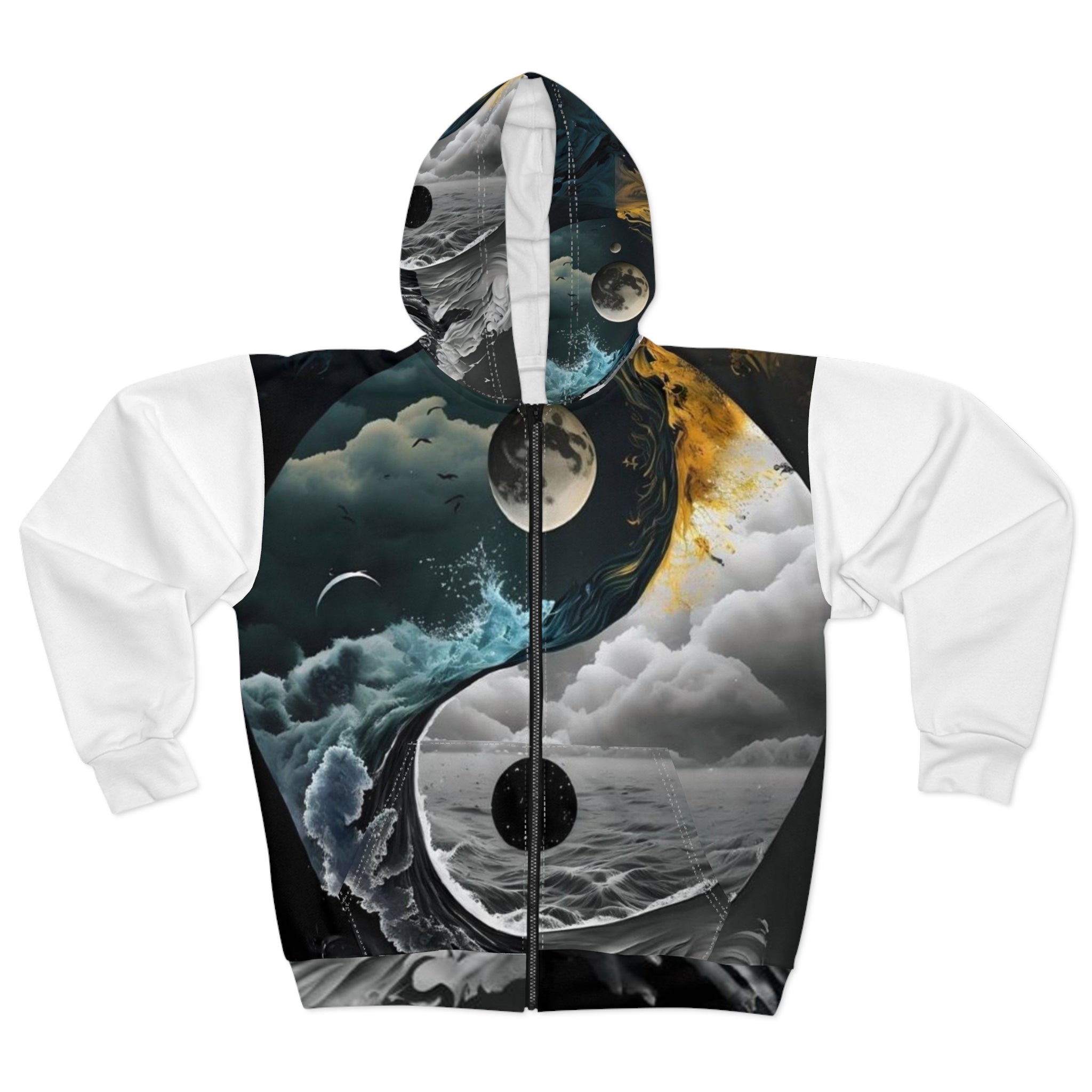 Galaxy Wave Zip Hoodie — Cosmic Ocean Zip-Up Hoodie