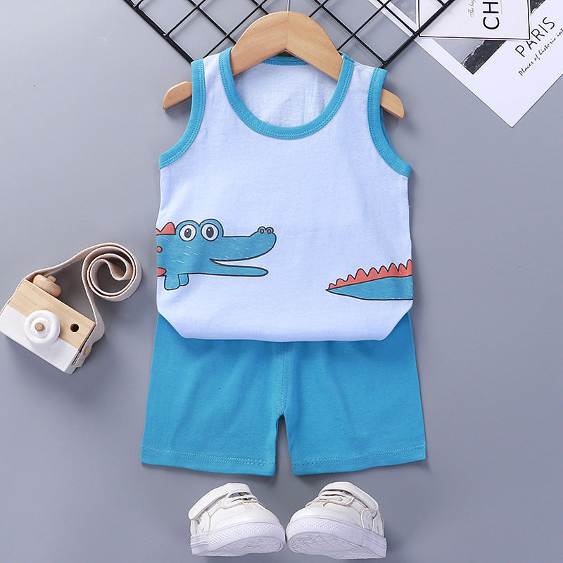 Cotton Summer Vest and Shorts Set for Kids