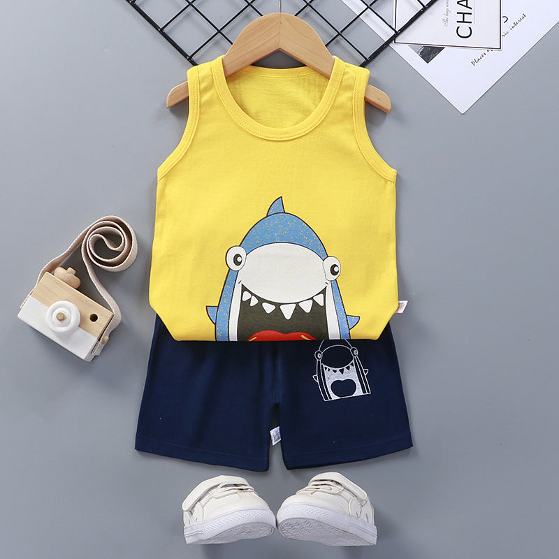 Cotton Summer Vest and Shorts Set for Kids