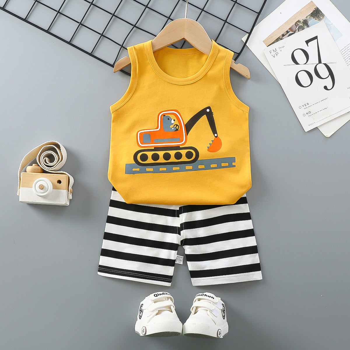 Cotton Summer Vest and Shorts Set for Kids