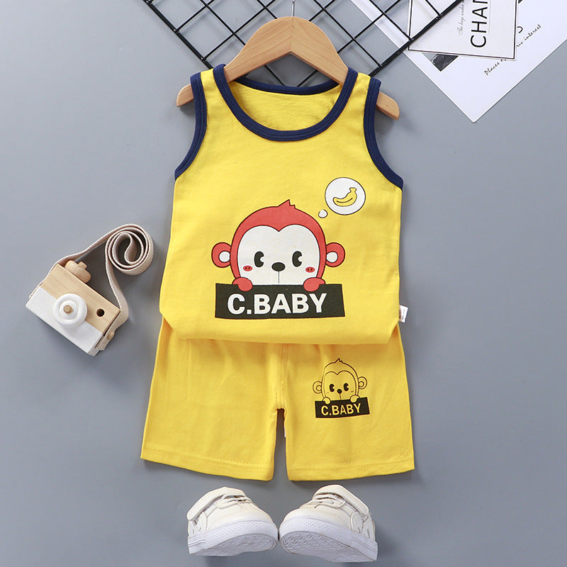 Cotton Summer Vest and Shorts Set for Kids